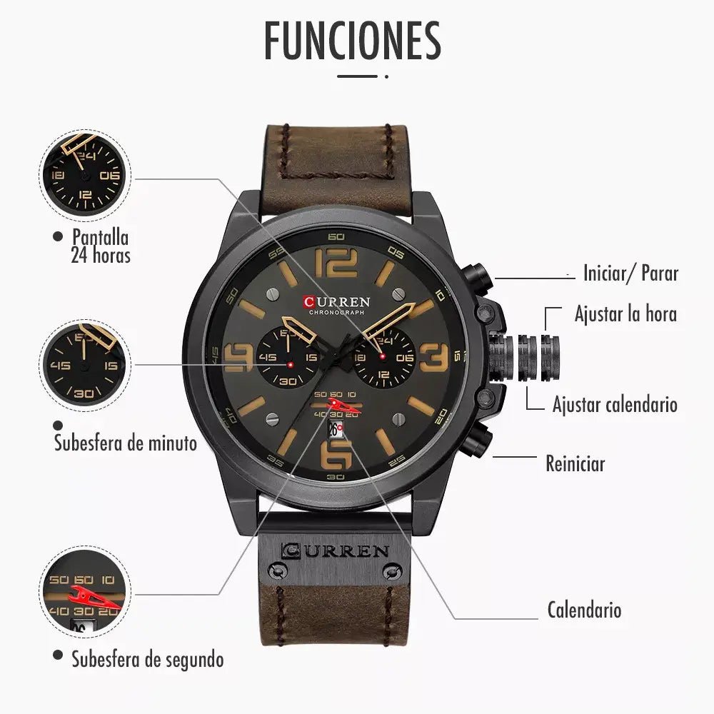 Reloj Curren Caballero Correa De Cuero Ref. 8314 - Edyem