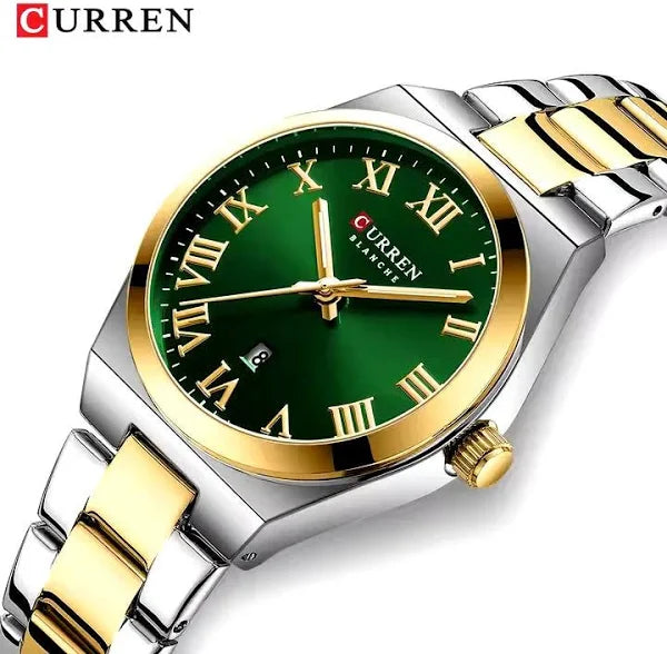 Reloj Curren para dama Plateado y Verde Ref. 9095